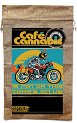 CAFE CANNABIS MARIJUANA BURLAP BAG ( sold by the piece )