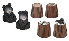 HATCHING GROWING BLACK BEAR IN TREE STUMP (sold by piece or dozen)