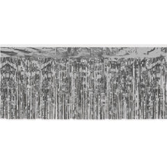 Silver 1-Ply Metallic Fringe Drape 15" x 10' (EACH)