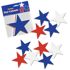 Red White and Blue Star Cutout Assortment 5" (10 PACK)