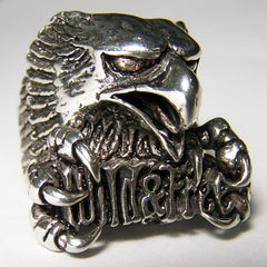 WILD AND FREE EAGLE HEAD DELUXE BIKER RING (Sold by the piece) **- CLOSEOUT AS LOW AS $ 3.50 EA
