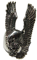 LARGE EAGLE HOLDING SKULL HEAD BIKER RING (Sold by the piece) **- CLOSEOUT AS LOW AS $ 3.95 EA