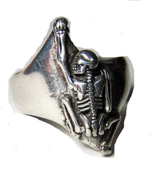 CRAWLING UP SKELETON BIKER RING (Sold by the piece)