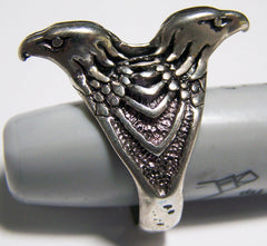 DOUBLE EAGLE HEAD BIKER RING (Sold by the piece) **- CLOSEOUT $ 3.50 EACH