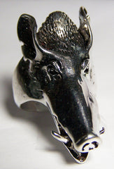 PIG / WILD BOAR HEAD BIKER RING (Sold by the piece)
