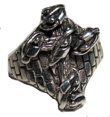 TWISTED TYED UP CROSS BIKER RING (Sold by the piece) *- CLOSEOUT $ 2.95 EA