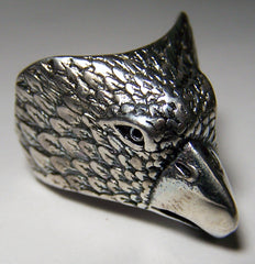 EAGLE HEAD DELUXE SILVER BIKER RING (Sold by the piece) *