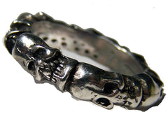 CIRCLE OF SKULL HEADS BIKER RING (Sold by the piece) *- CLOSEOUT AS LOW AS $ 3.50 EA