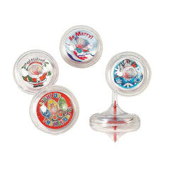 Plastic Holiday Swirl Spin Tops 2.25" (DZ)