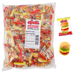 Mini Burger Gummi Candy 2 lbs (100 PACK)