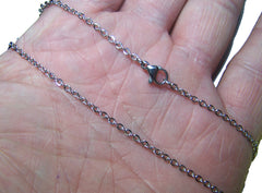 DELUXE STAINLESS STEEL SILVER 24 INCH ROLO LINK CHAIN NECKLACE ( sold by the piece or dozen )