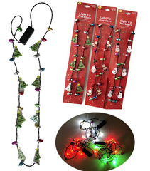 MINI CHRISTMAS CHARM LIGHT UP NECKLACE (sold by the piece or dozen)