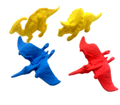 Novelty Dinosaur Mini 4 Piece Eraser Set