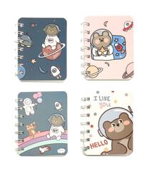 Cute Space Bear Astronaut Small Notebook