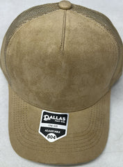 Dallas Hat Co 804 5 Panel Suede HIGH CROWN SLIGHT CURVE Mesh Trucker