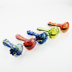 4.5" Hand Pipe Spoon Dicro Art Gold Fume Glass