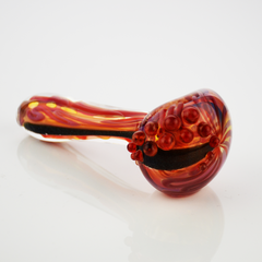 4.5" Hand Pipe Spoon Dicro Art Gold Fume Glass
