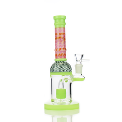 8" Water Pipe Bong Slime Glass with Bubble Trap Neck and 14mm Male Bowl