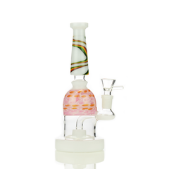 8" Water Pipe Bong Slime Color Glass with Gold Fume and 14mm Male Bowl