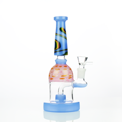 8" Water Pipe Bong Slime Color Glass with Gold Fume and 14mm Male Bowl