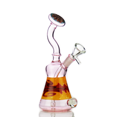 9" Water Pipe with Color Tube and Reversal Art and 14mm Male Bowl