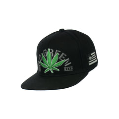 Go Green Leaf Embroidered Snapback Hat