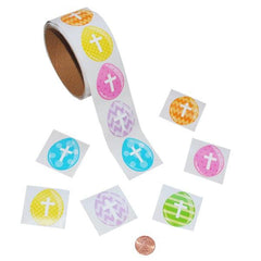 Easter Egg Cross Stickers (100 stickers per roll) 3?› each
