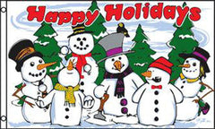 HAPPY HOLIDAY SNOWMEN 3 X 5 FLAG (Sold by the piece)