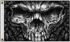 DELUXE GRIM REAPER FACE 3 X 5 BIKER FLAG (sold by the piece )