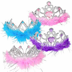 Plastic Feather Tiara Assortment 4.5" (DZ)
