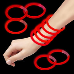 Glow Bracelets - Red 8" (50 PACK)