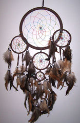 DARK BROWN RAINBOW DREAMCATCHER 24 INCH (Sold by the piece)