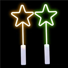 18" Neon LED Star Wand With Thick Handle (sold by the piece)