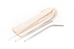3 Piece Metal Straw Set in Fabric Case