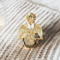 Masonic Lapel Pins Freemasonry Badge Mason Freemason BLM48 double heads eagle size 2.1*3.2cm Gold Plated Brooch Symbol Gift
