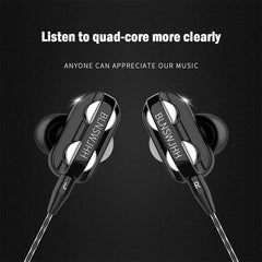 0407GG High Quality 3.5mm In Ear Earphones Wired Headset For Computer Dual Drive Stereo Sport Earbuds With Mic for iPhone for Samsung