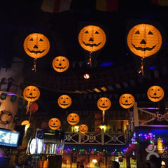 1707BA 1pcs 20cm/30cm/40cm Halloween DIY Paper Pumpkin Hanging Lantern for Bar KTV Ghost Festival Ornaments