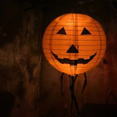 1707BA 1pcs 20cm/30cm/40cm Halloween DIY Paper Pumpkin Hanging Lantern for Bar KTV Ghost Festival Ornaments