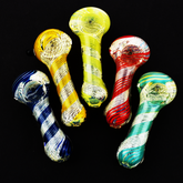 3.5" Hand Pipe Color Line Swirling Art