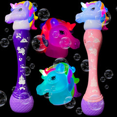 Wholesale Unicorn Automatic colorful Bubble Gun wand