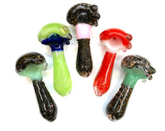 4.5" Hand Pipe Spoon Color Frit with Double Tube Glass