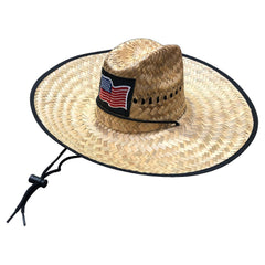 6 Pcs Us Flag Men's Straw Hat