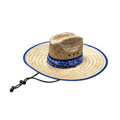 6 Pcs Blue Bandana Men's Straw Hat