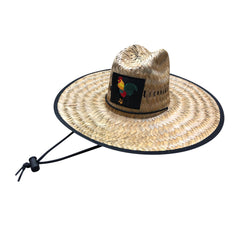6 Pcs Men's Straw Hat with Rooster