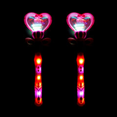 Led light up Spinning Heart Wand with Wings