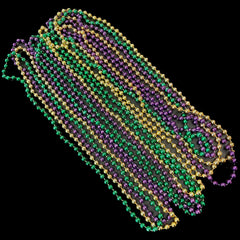 12 piece pack Mardis Gras Bead Necklaces