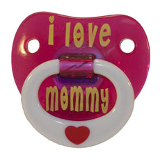 I LOVE MOMMY WITH RING TODDLER PACIFIER ( sold by the piece ) * CLOSEOUT NOW $1.50 EA