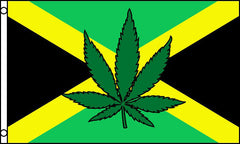 JAMAICA MARIJUANA POT LEAF 3 X 5 FLAG ( sold by the piece )