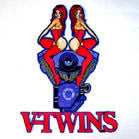 JUMBO 10 INCH EMBROIDERED PATCH V TWIN GIRLS (Sold by the piece) CLOSEOUT NOW ONLY $ 4.95 EA