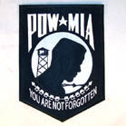 JUMBO 10 INCH EMBROIDERED PATCH POW MIA (Sold by the piece) -* CLOSEOUT $ 4.95 EA